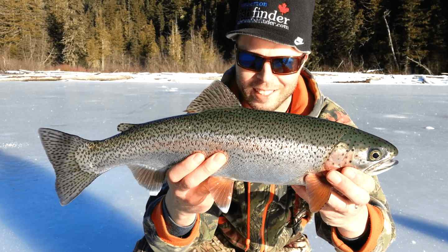 Ice Fishing Rainbow Trout in Whistler BC