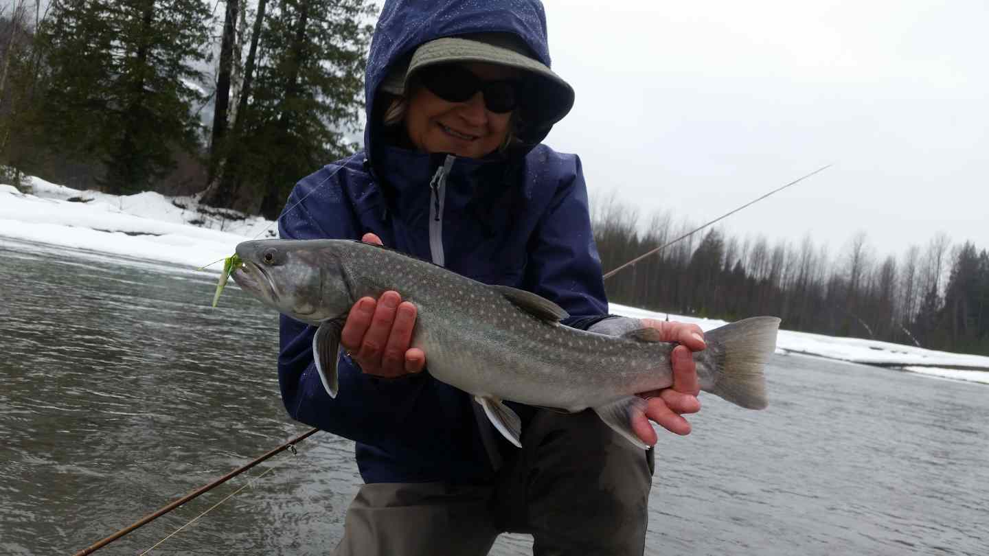 Winter fly fishing Upper Lillooet River in Pemberton BC