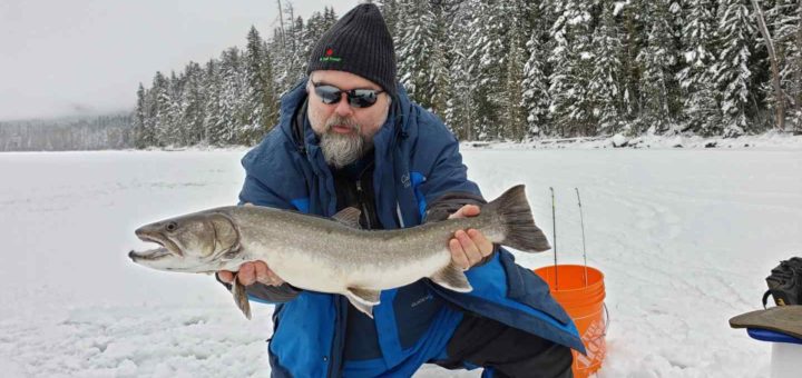 Ice fishing for Big Trout in Canada